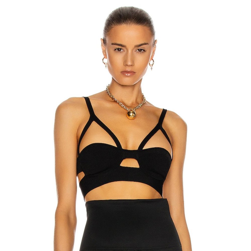 KHAITE Cage Strappy Crop Top Bralette Bustier in Green - Picture 1 of 6